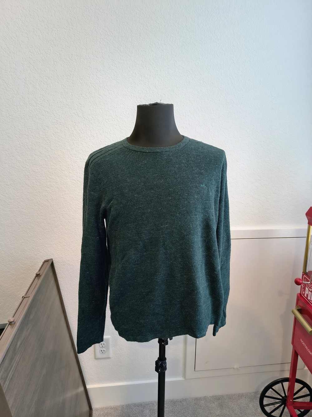 Michael Kors Forest Green Ribbed Crewneck Sweater